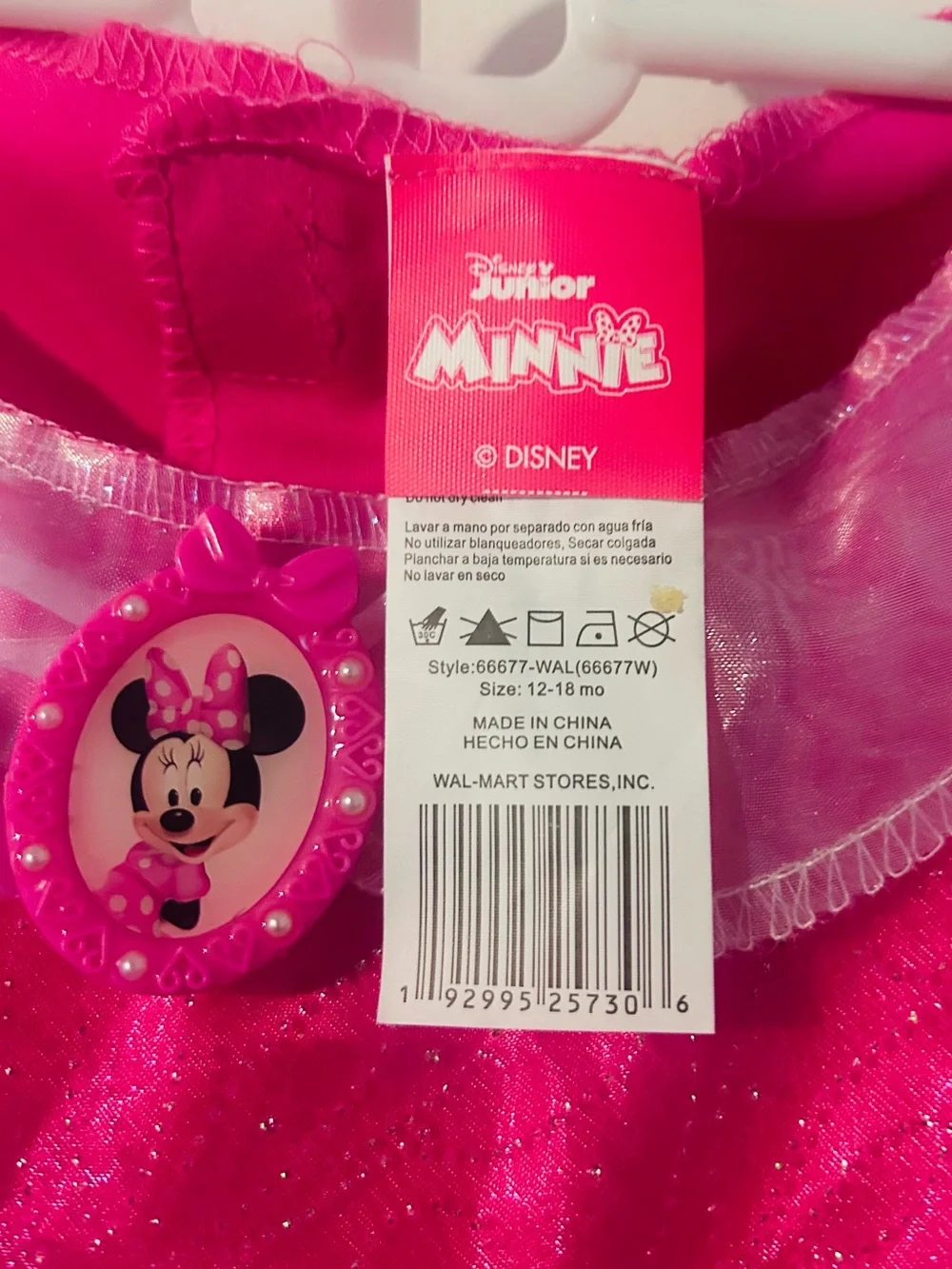 Disney Minnie Mouse Costume for Infant, Pink , Size 12-18 Months.